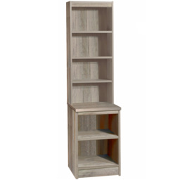 R White Cabinets 6 Shelf Grey Desk Height Bookcase with Hutch - Size: 182.8 x 47.9 x 54cm - Wilko - thumbnail 3