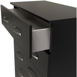 Crowndale Avon 5 Drawer Matt Black Chest of Drawers Ready Assembled - Black Matt - Wilko - thumbnail 7