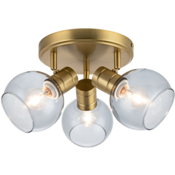 Cosylyte Hilston 3 Light Smoky Glass Shade Gold Spotlight with Metal Base - Size: 34.5 x 35.5 x 16cm - Wilko - thumbnail 4
