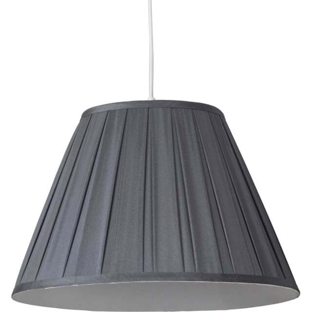 Lighting Collection Barnes Dark Grey Pleated Tapered Lamp Shade 40cm - Size: 28 x 41 x 41cm - Charcoal Grey - Wilko - image 1