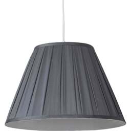 Lighting Collection Barnes Dark Grey Pleated Tapered Lamp Shade 40cm - Size: 28 x 41 x 41cm - Charcoal Grey - Wilko