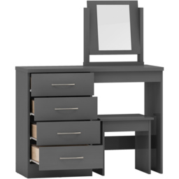 Seconique Nevada Grey 3D Effect Dressing Table Set with Mirror - Size: 40 x 100 x 77cm - Wilko - thumbnail 5