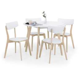 Julian Bowen Casa Set of 4 White and Oak Dining Chair - Wilko - thumbnail 5