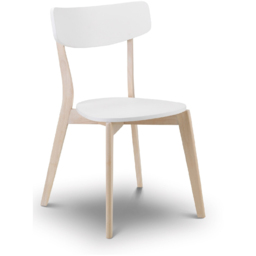 Julian Bowen Casa Set of 4 White and Oak Dining Chair - Wilko - thumbnail 4