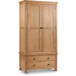 Julian Bowen Marlborough 2 Door 2 Drawer Oak Combination Wardrobe - Size: 2 Door, 2 Drawer - Wood - Wilko - thumbnail 3