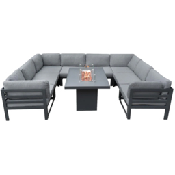 MonsterShop Modular Garden Furniture Set with Fire Pit - Grey - Wilko - thumbnail 3