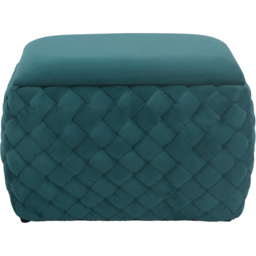 Artemis Home Plumeo Dark Green Velvet Storage Ottoman - Size: 45 x 65 x 43cm - Wilko - thumbnail 5