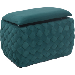 Artemis Home Plumeo Dark Green Velvet Storage Ottoman - Size: 45 x 65 x 43cm - Wilko - thumbnail 3