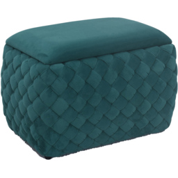 Artemis Home Plumeo Dark Green Velvet Storage Ottoman - Size: 45 x 65 x 43cm - Wilko - thumbnail 4