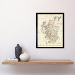 Wee Blue Coo Vintage 1799 Clement Cruttwell Scotland Map Framed Wall Art Print 30 x 41cm - Size: 43.3 x 33.3 x 1.5cm - Cream - Wilko - thumbnail 3