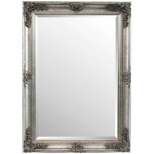 Davenport Silver Ornate Flourish Large Wall Mirror 110 x 79cm - Size: 109 x 79cm - MirrorOutlet - Wilko - image 1