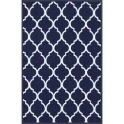 Desire Rugs Havana Navy Trellis Anti Slip Door Mat 60 x 40cm - Size: 40 x 60cm - Blue - Wilko