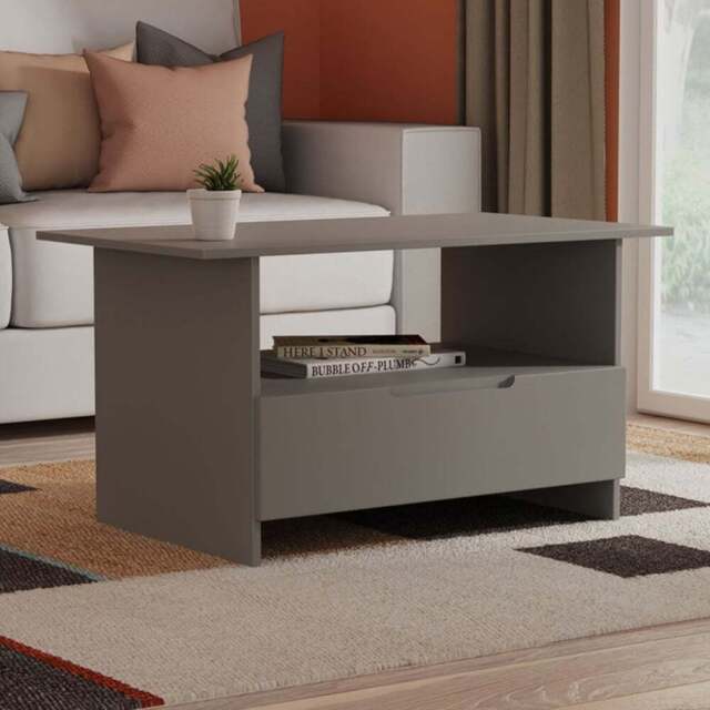 Crowndale Milan Single Drawer Single Shelf Dusk Grey Coffee Table Ready Assembled - Size: 50 x 93 x 53cm - Wilko - image 1