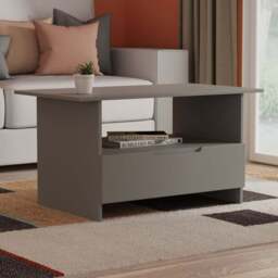 Crowndale Milan Single Drawer Single Shelf Dusk Grey Coffee Table Ready Assembled - Size: 50 x 93 x 53cm - Wilko