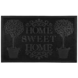 JVL Home Sweet Home Scraper Doormat 45 x 75cm - Black - JVL Homewares - Wilko