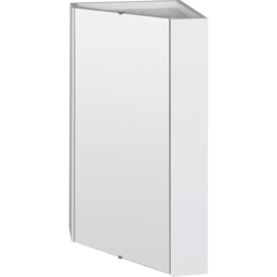 nuie Mayford Single Door Gloss White Floor Standing Wall Hung Corner Mirror Cabinet - Size: 650 x 324 x 324mm - Wilko - thumbnail 3