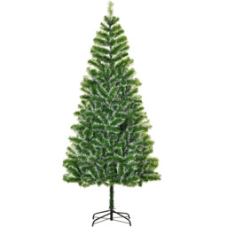 Everglow Green Christmas Tree with Metal Stand 6.8ft - Size: 7ft - Wilko