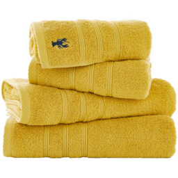 Lobster Creek Kaleidoscope Combed Cotton Ochre Bath Sheet - Size: 90 x 140cm - Yellow - Wilko - thumbnail 1