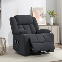 Artemis Home Lovell Dark Grey Massage and Heat Electric Recliner Chair - Size: Single - Wilko - thumbnail 3