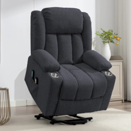 Artemis Home Lovell Dark Grey Massage and Heat Electric Recliner Chair - Size: Single - Wilko - thumbnail 4