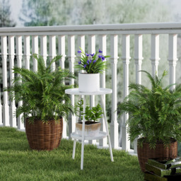 Outsunny Single Shelf White Round Garden Coffee Table - Size: 51 x 32 x 32cm - Wilko - thumbnail 6