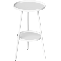 Outsunny Single Shelf White Round Garden Coffee Table - Size: 51 x 32 x 32cm - Wilko - thumbnail 3