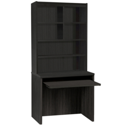 R White Cabinets 6 Shelf Home Office Desk with Keyboard Tray and Hutch Black - Size: 182.8 x 85 x 54cm - Wilko - thumbnail 3