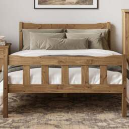 Havana King Size Pine Bed Frame - Brown - LPD Home - Wilko