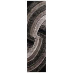 Desire Rug Modern Grey Swirl Shimmer Soft Shaggy Area Rug 60 x 220cm - Desire Rugs - Wilko - thumbnail 1