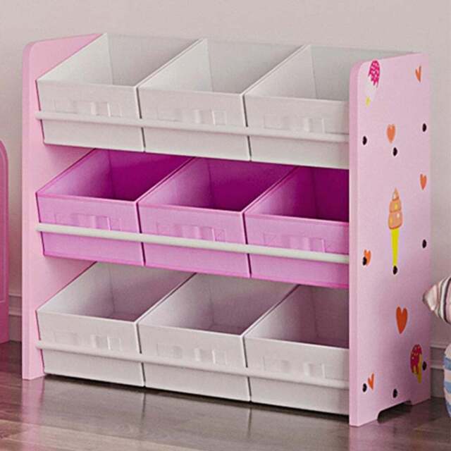 Playful Haven Pink 9 Baskets Kids Storage Unit - Size: 63 x 30 x 60cm - Wilko - image 1