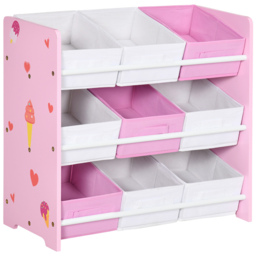 Playful Haven Pink 9 Baskets Kids Storage Unit - Size: 63 x 30 x 60cm - Wilko - thumbnail 3