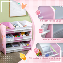 Playful Haven Pink 9 Baskets Kids Storage Unit - Size: 63 x 30 x 60cm - Wilko - thumbnail 6