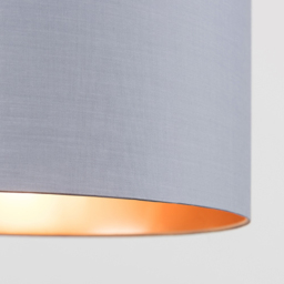 ValueLights Reni Grey and Metallic Copper XL Ceiling Drum Lamp Shade - Size: 45 x 25 x 45cm - Wilko - thumbnail 5