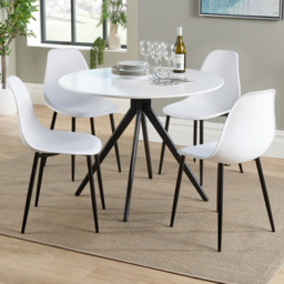 Core Products Aspen 4 Seater Round Dining Set White and White - Multi - Wilko - thumbnail 1