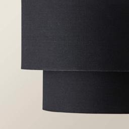ValueLights Jodie 2 Tier Black Linen Drum Shade - Size: 20 x 30 x 30cm - Wilko - thumbnail 6