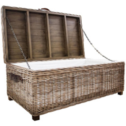 FWStyle Maya Grey Wash Handmade Lift Up Storage Coffee Table - Size: 45 x 120 x 65cm - Brown - Wilko - thumbnail 4