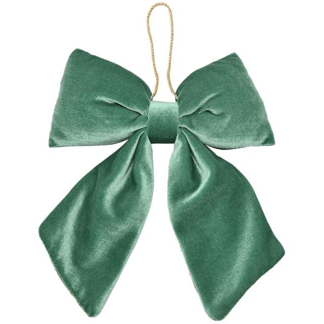 The Seasonal Gift Co Teal Velvet Bow Hanging Decoration 32cm - Size: 29.5 x 22 x 4cm - Wilko - image 1