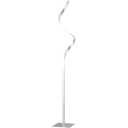 Portland Silver Modern Spiral Floor Lamp - Size: 20.5 x 20.5 x 147cm - Wilko