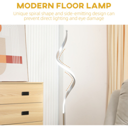 Portland Silver Modern Spiral Floor Lamp - Size: 20.5 x 20.5 x 147cm - Wilko - thumbnail 5