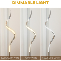 Portland Silver Modern Spiral Floor Lamp - Size: 20.5 x 20.5 x 147cm - Wilko - thumbnail 6