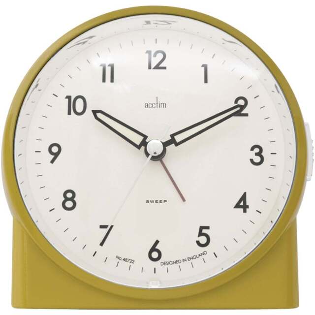 Acctim Arlo Heathland Sweep Alarm Clock - Size: 6 x 11.5 x 11.6cm - Green - Wilko - image 1