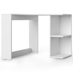 Alphason Chesil 2 Shelf Corner Office Desk White - Size: 75 x 89 x 89cm - Wilko - thumbnail 3