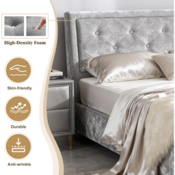 Brooklyn Double Silver Fabric Diamante Ottoman Bed Frame - Wilko - thumbnail 6
