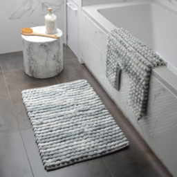 Allure Bath Fashions Grey Marble Effect Chunky Bobble Non Slip Toilet Mat 50 x 50cm - Size: 50 x 50 x 1cm - Wilko - thumbnail 3