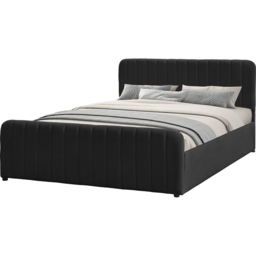 Comfy Living King Size Black Brushed Velvet Gas Lift Ottoman Bedframe - Wilko - thumbnail 3