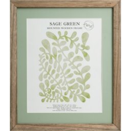 Sage Green Mounted Wooden Photo Frame Green 10 x 8in - The Port. Co Gallery - Wilko