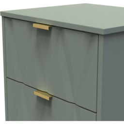 Crowndale Las Vegas 2 Drawer Reed Green Bedside Table Ready Assembled - Wilko - thumbnail 6