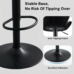 Alivio Black Velvet Height Adjustable Swivel Bar Stool Set of 2 - Wilko - thumbnail 6