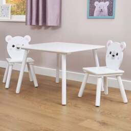 Liberty House Toys Bear Table and Chair Set - White - Wilko - thumbnail 1