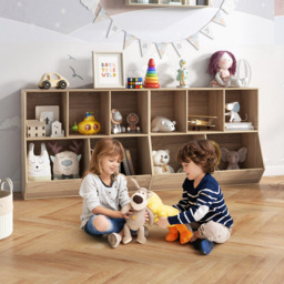 Costway 5 Cubbies Natural Kids Toy Storage Cabinet - Size: 101 x 48 x 16cm - Cream - Wilko - thumbnail 5